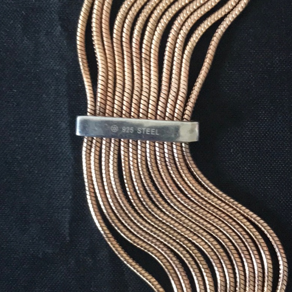 Rose tone with diamonds bracelet 925 - Picture 10 of 12